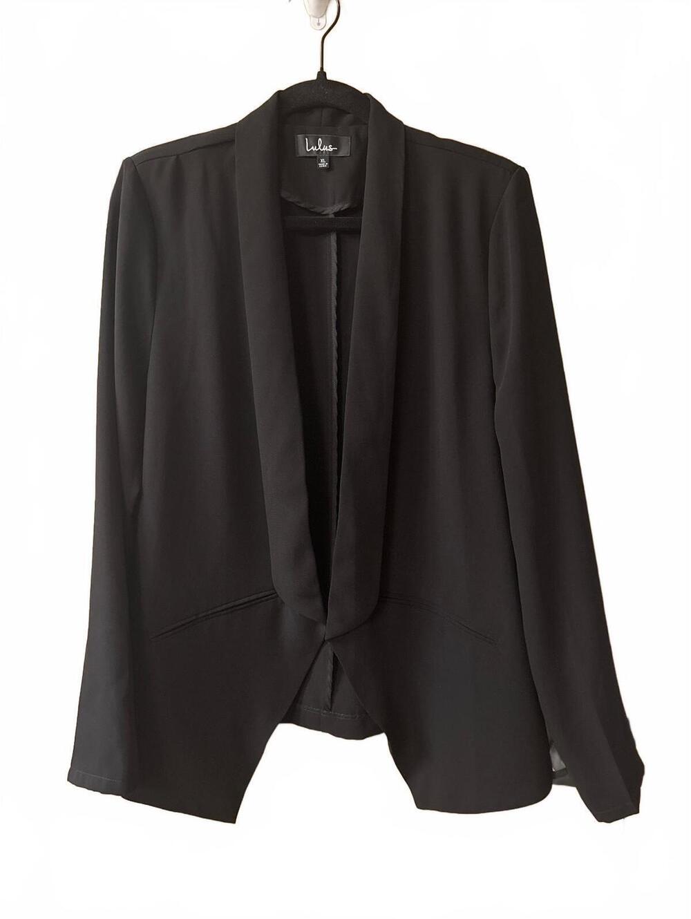 Lulu’s Women's Black Open-Front Blazer Jacket Size S